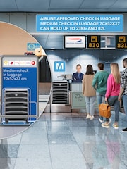 Flight Knight Medium & Small Grey Check-In & Carry-On Hardcase Travel Suitcases Set Of 2 - Image 8 of 8