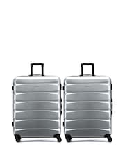 Flight Knight Large Metallic Check-In Hold Luggage Hardcase Travel Suitcases Set Of 2 - Image 1 of 8