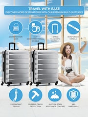 Flight Knight Large Metallic Check-In Hold Luggage Hardcase Travel Suitcases Set Of 2 - Image 2 of 8