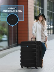 Flight Knight Large Check-In Hold Luggage Hardcase Travel Black Suitcases Set Of 2 - Image 5 of 8
