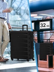 Flight Knight Large Check-In Hold Luggage Hardcase Travel Black Suitcases Set Of 2 - Image 8 of 8