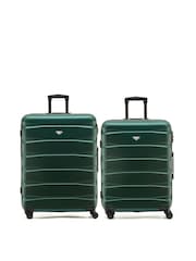 Flight Knight Medium & Large Green Check-In Hold Luggage Hardcase Travel Suitcases Set Of 2 - Image 1 of 8