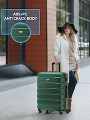 Flight Knight Medium & Large Green Check-In Hold Luggage Hardcase Travel Suitcases Set Of 2 - Image 3 of 8