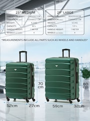 Flight Knight Medium & Large Green Check-In Hold Luggage Hardcase Travel Suitcases Set Of 2 - Image 4 of 8