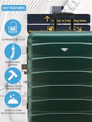 Flight Knight Medium & Large Green Check-In Hold Luggage Hardcase Travel Suitcases Set Of 2 - Image 6 of 8