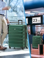 Flight Knight Medium & Large Green Check-In Hold Luggage Hardcase Travel Suitcases Set Of 2 - Image 8 of 8