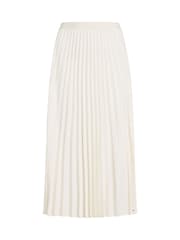 Tommy Hilfiger Cream Logo Waistband Pleated Midi Skirt - Image 5 of 6