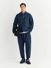 Universal Works Blue Patchwork Weave Labour Jacket - Image 3 of 5