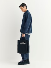 Universal Works Blue Patchwork Weave Labour Jacket - Image 4 of 5