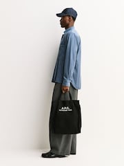 Universal Works Blue Square Pocket Brushed Twill Shirt - Image 4 of 8