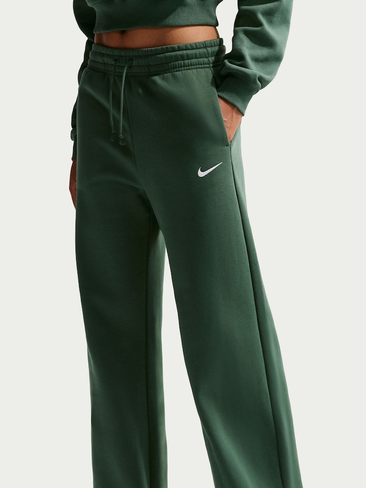 Nike Fir Green Sportswear Phoenix Fleece High Waisted Wide Leg Joggers - Image 3 of 3 Nike Fir Green Sportswear Phoenix Fleece High Waisted Wide Leg Joggers - Image 3 of 3