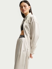 Nike Light Bone Neutral Satin Wide Leg Trousers - Image 6 of 7