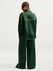 Nike Fir Green Satin Wide Leg Trousers - Image 2 of 5