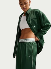 Nike Fir Green Satin Wide Leg Trousers - Image 5 of 5