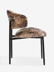 Set of 2 Opulent velvet Natural Leopard Bryer Dining Chairs - Image 3 of 5