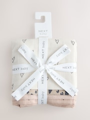 Animal Print Baby Muslin Cloths 4 Pack - Image 2 of 5