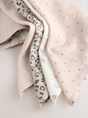 Animal Print Baby Muslin Cloths 4 Pack - Image 3 of 5