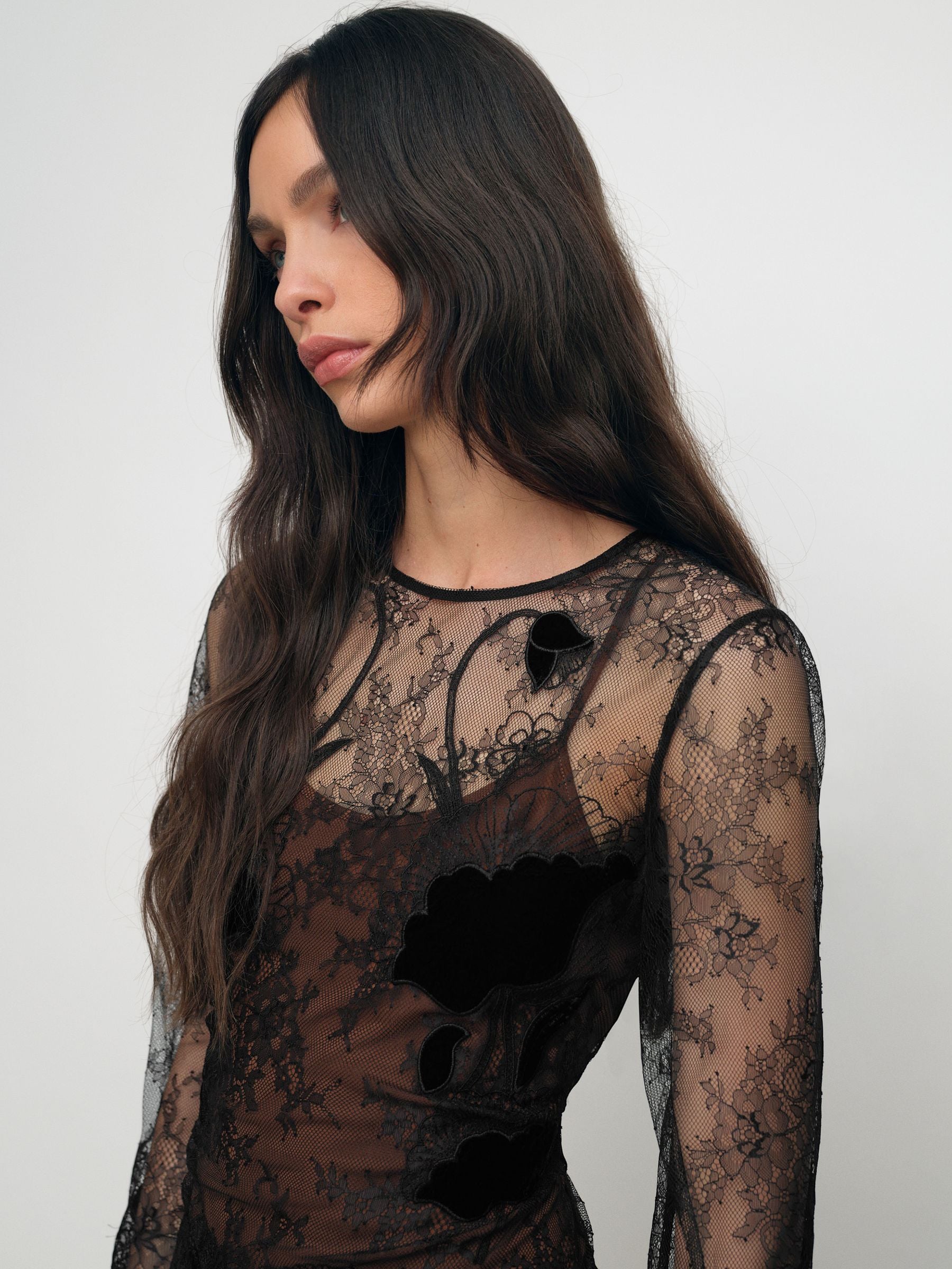 Buy Reiss Black Lulu Lace Overlay Midi Dress from Next USA