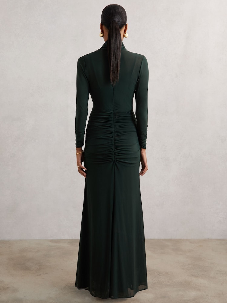 Buy Reiss Dark Green Danni Petite Ruched Long-Sleeve Maxi Dress from Next  USA