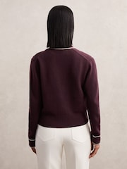 Reiss Burgundy/Neutral Eloise Cardigan - Image 4 of 5