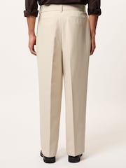 Reiss Stone Atwell Monogram Relaxed-Fit Belted Trousers - Image 5 of 6