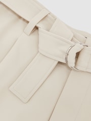 Reiss Stone Atwell Monogram Relaxed-Fit Belted Trousers - Image 6 of 6