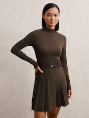 Reiss Lici Knitted Belted Skater Mini Dress - Imagen 1 de 5