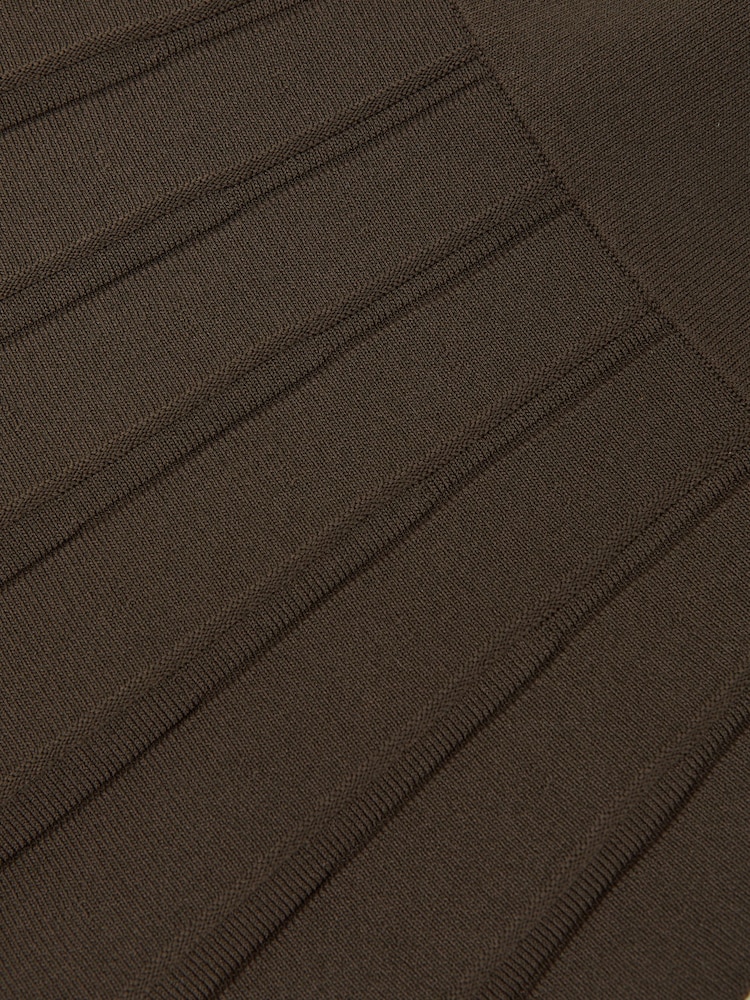Reiss Mocha Brown Lici Knitted Belted Skater Mini Dress - Image 5 of 5 Reiss Mocha Brown Lici Knitted Belted Skater Mini Dress - Image 5 of 5