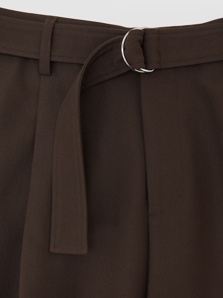 Reiss Brown Atwell Monogram Relaxed-Fit Belted Trousers - Image 7 of 7