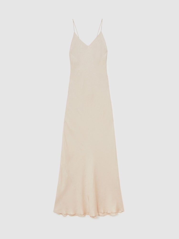 white christmas dresses Kona Strapless Pleated Bust Satin Maxi Dress Champagne