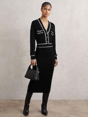 Reiss Lorrie Button Front Knitted Dress - Bild 1 von 6