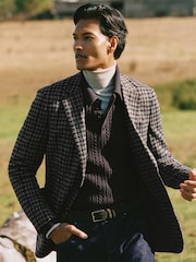 Reiss Chocolate Brown Evesham Cable-Knit Jumper With Wool - Image 3 of 7