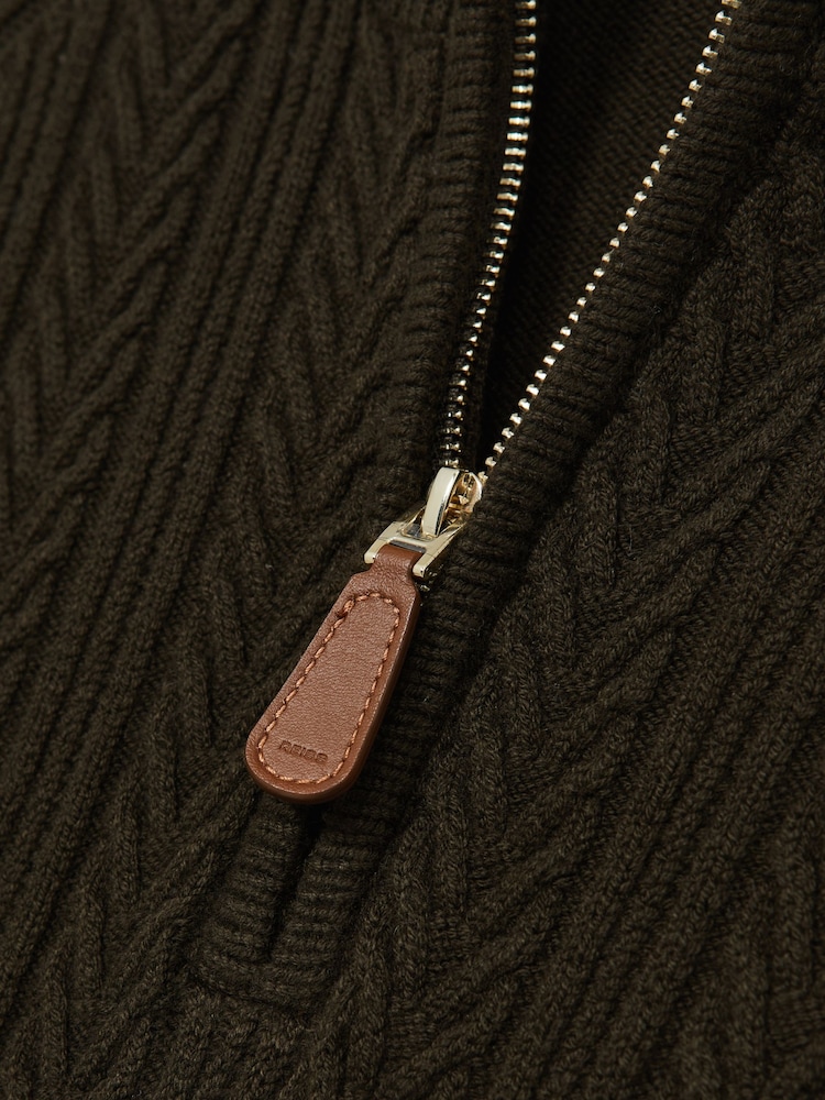 Reiss Dark Olive Green Loxley Jumper - Image 7 of 7
