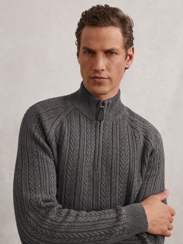 Reiss Mid Grey Melange Loxley Jumper - Image 1 of 7 Reiss Mid Grey Melange Loxley Jumper - Image 1 of 7