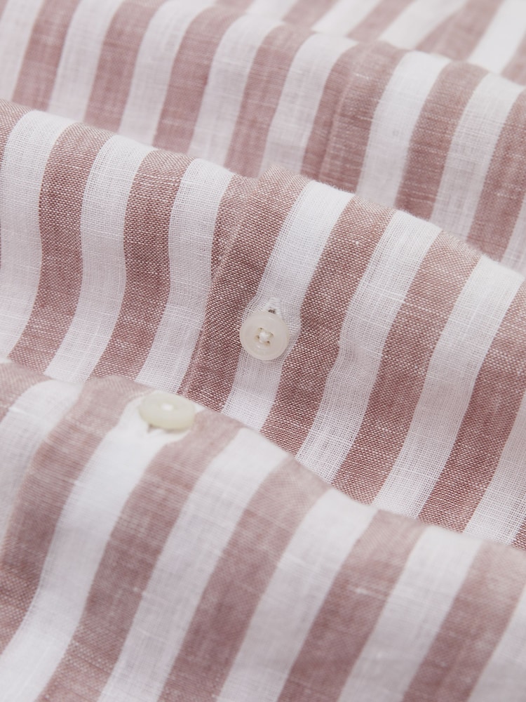 Reiss Dusty Rose/White Stripe Ruban Shirt - Image 6 of 6