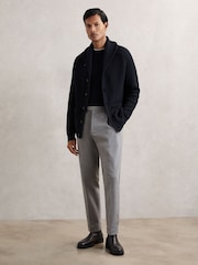 Reiss Navy Cannon Shawl-Collar Cardigan With Wool - Image 4 of 6