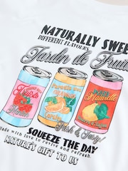 White Short Sleeve Oversized Canned Drinks Crew Neck T-Shirt - Image 8 of 8