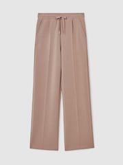 Reiss Taupe Neutral Jemma Modal-Blend Interlock Wide-Leg Joggers - Image 2 of 6