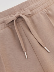 Reiss Taupe Neutral Jemma Modal-Blend Interlock Wide-Leg Joggers - Image 6 of 6