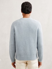 Azul suave - Reiss Crammond Brushed Rib-Knit Crew-Neck Jumper with Wool - Imagem 5 de 6