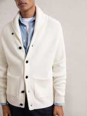 Reiss Winter White Cannon Shawl-Collar Cardigan With Wool - Image 3 of 7