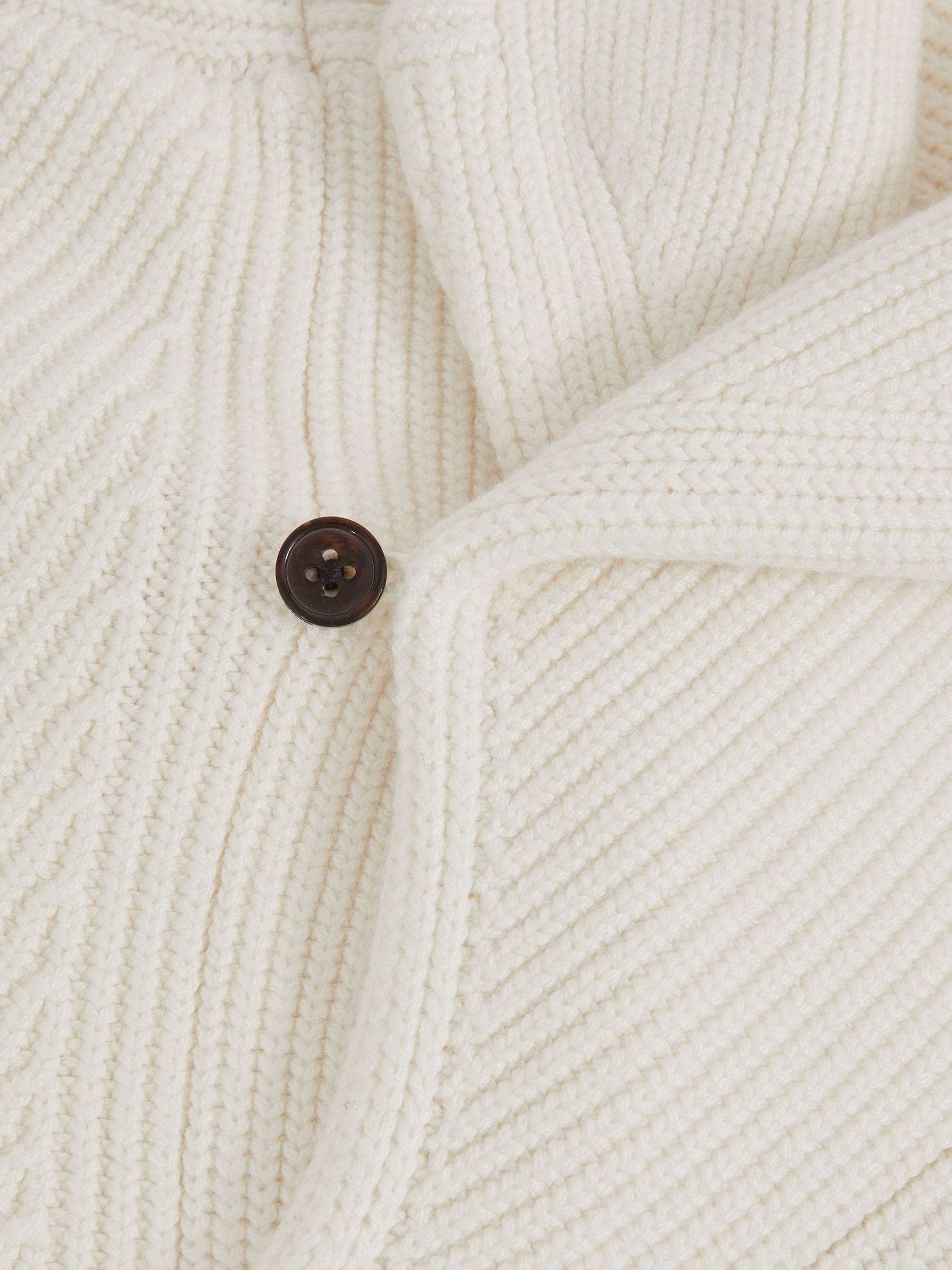 Buy Reiss Winter White Cannon Shawl-Collar Cardigan With Wool from