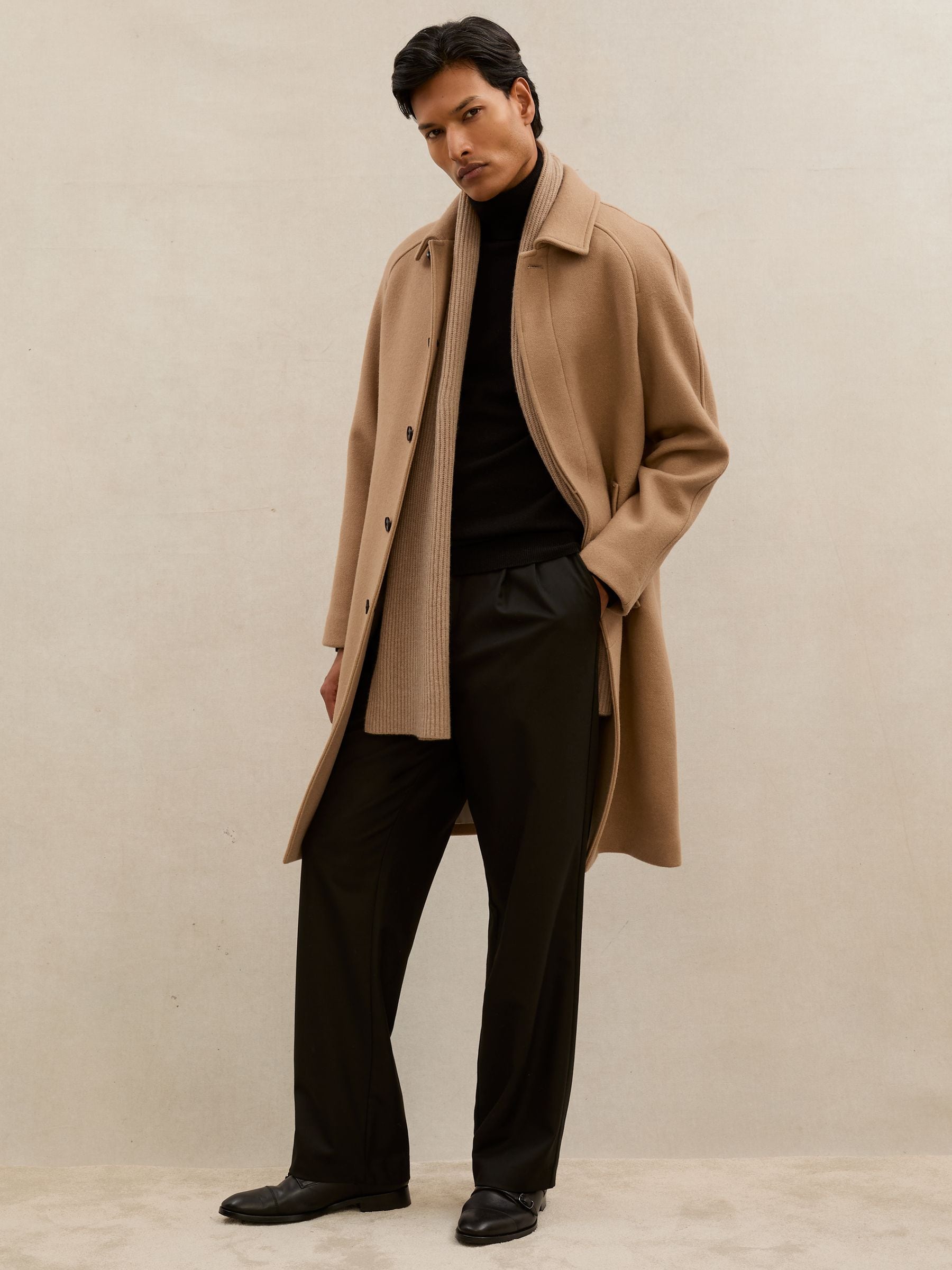 Buy Atelier Camel Brown Gavi Atelier Wool-Blend Raglan Overcoat