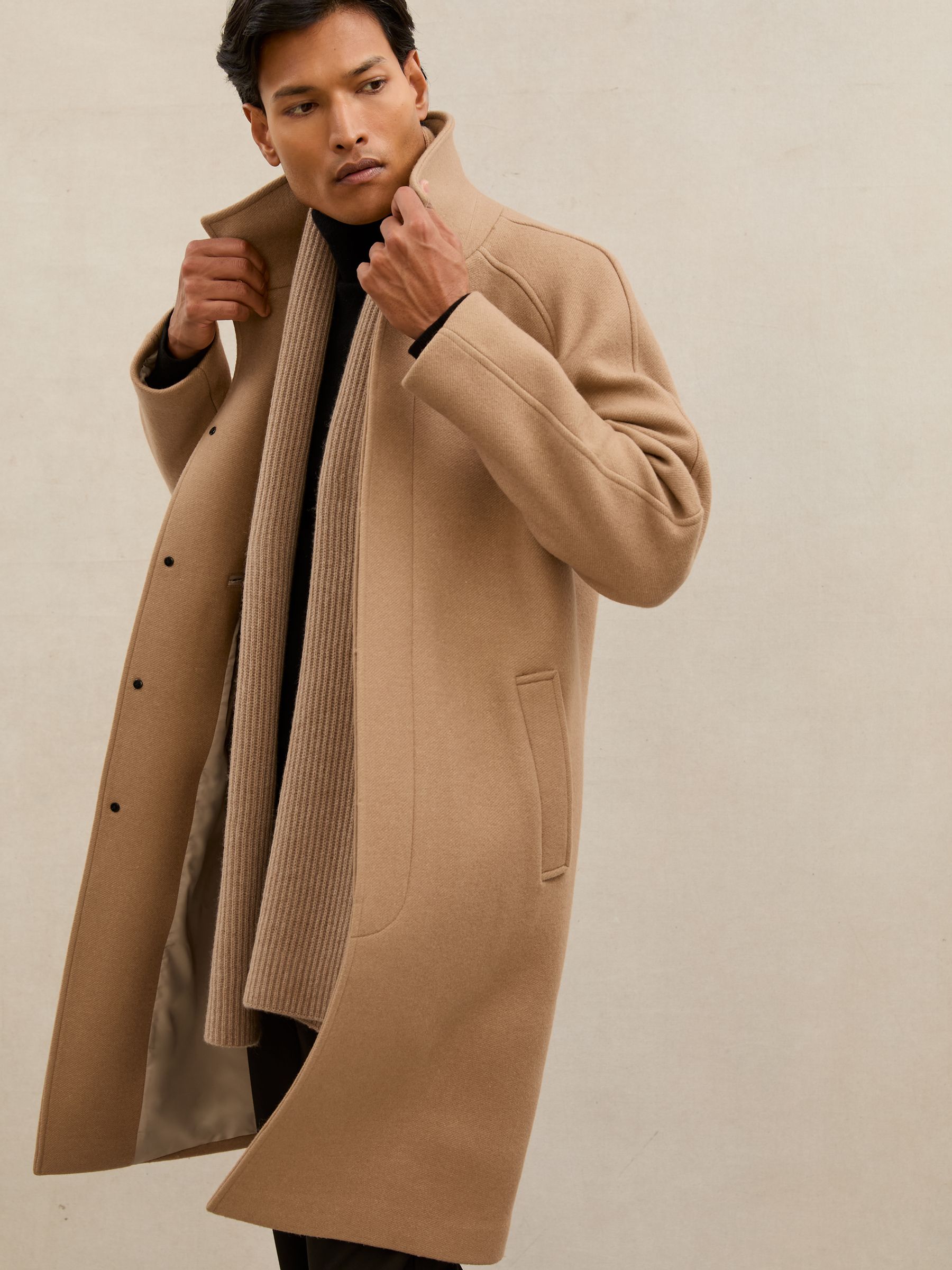 Buy Atelier Camel Brown Gavi Atelier Wool-Blend Raglan Overcoat