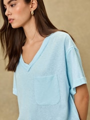 Blue Look Short Sleeve V-Neck T-Shirt - Image 1 of 9