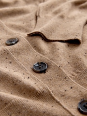 Camel - Cárdigan de alto contenido en algodón con diseño suave al tacto, cuello en pico y botones - Imagen 3 de 3