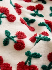 Red Ecru White Borg Cherry Graphic Zip Neck Fleece - Image 9 of 9