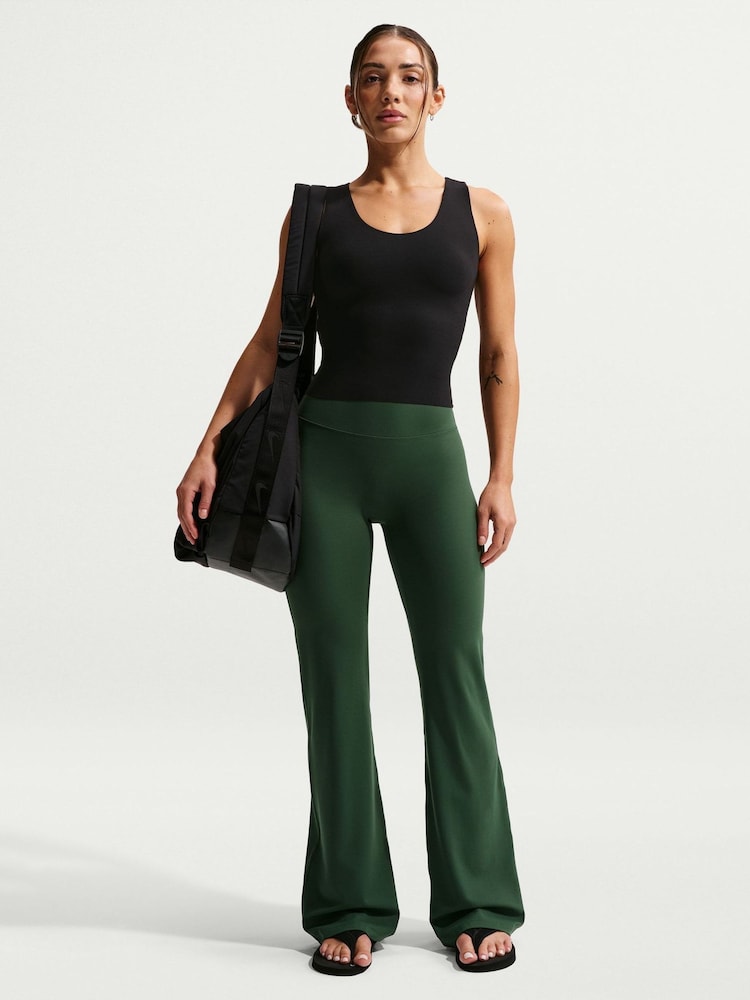 Nike Fir Green Zenvy High-Waisted Flared Leggings - Image 1 of 6