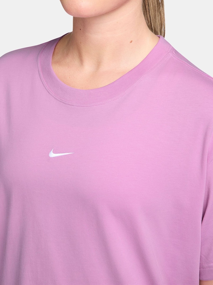 Nike Magenta Pink Sportswear Essential Oversized T-Shirt - Image 3 of 3