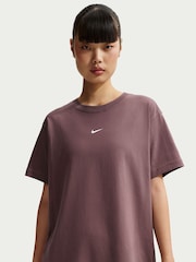 Nike Purple Sportswear Essential Oversized T-Shirt - Image 6 of 10